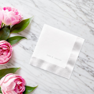 Serviettes Avec Dorure Noms Personnalisés Feuille d'Argent Mariage