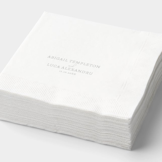 Serviettes Avec Dorure Noms personnalisés Mariage Fiançailles Bride  (Détail)