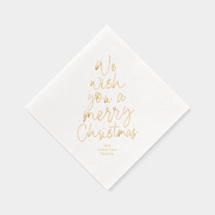 Serviettes Avec Dorure Nous vous souhaitons de joyeuses fêtes de Noël