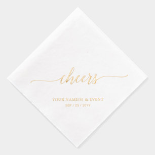 Serviettes Avec Dorure Or   Lettre élégante et stylée pour l'événement Ch