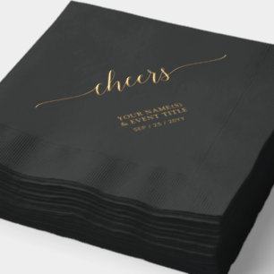 Serviettes Avec Dorure Or Lettre élégante et stylée pour l'événement Ch