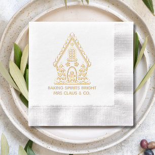 Serviettes Avec Dorure Pain d'épices Maison Baking Entreprise Noël