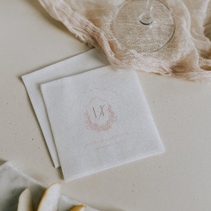 Serviettes Avec Dorure Papier Monogrammé Vintage   Mariage Bohème Floral