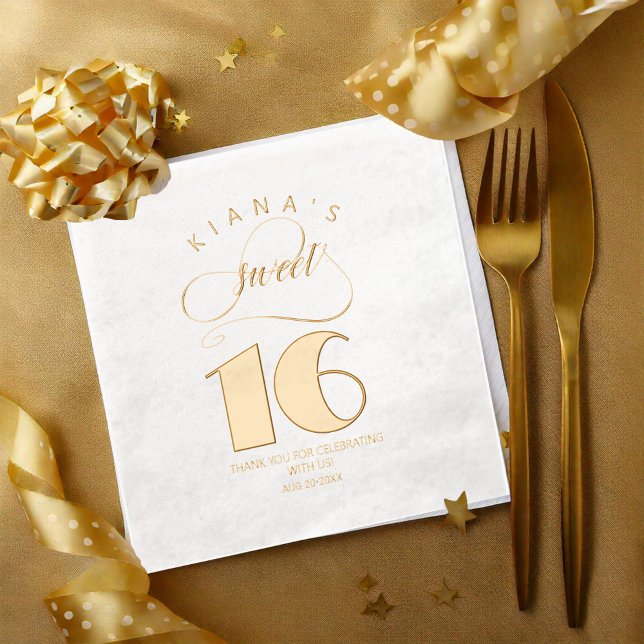 Serviettes Avec Dorure Parties scintillant et brillant 16 Gold ID675 (Créateur téléchargé)