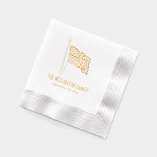 Serviettes Avec Dorure Patriotique USA American Flag Wlag Nom Date