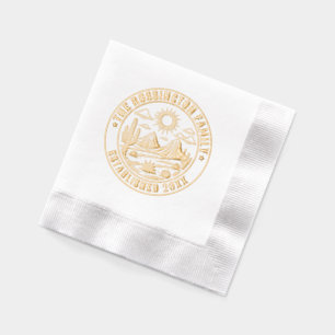 Serviettes Avec Dorure Paysage de Cactus du désert #2S Nom de famille Dat