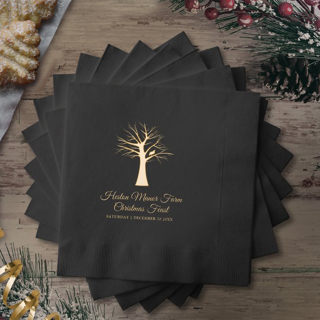 Serviettes Avec Dorure Perdrix de Noël dans un festin d'arbres (Créateur téléchargé)