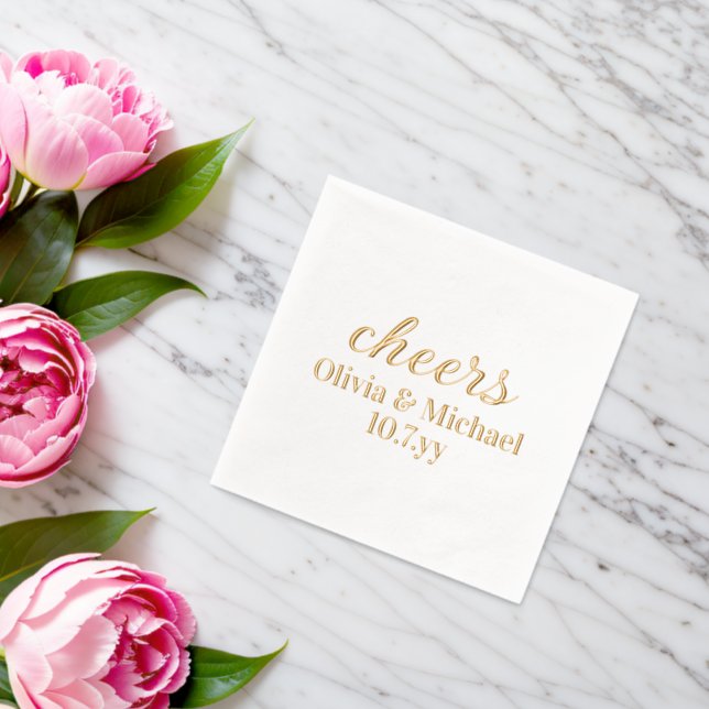 Serviettes Avec Dorure Personalized Bride and Groom Wedding Reception (Insitu (Mariage))