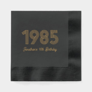 Serviettes Avec Dorure Personnalisé 1985 40e Anniversaire Foil empilé ser