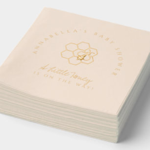 Serviettes Avec Dorure Petit Baby shower de miel doux