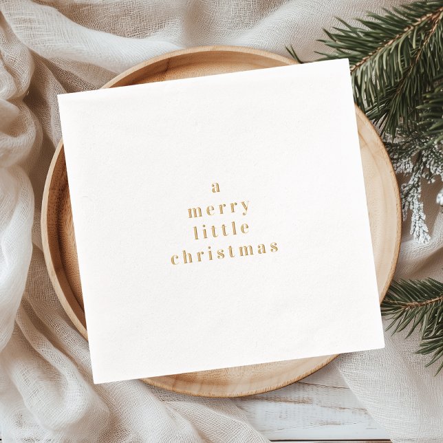 Serviettes Avec Dorure Petit Or Foil Un Joyeux Petit Noël (Créateur téléchargé)
