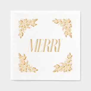 Serviettes Avec Dorure Poinsettia Corners Joyeux Design