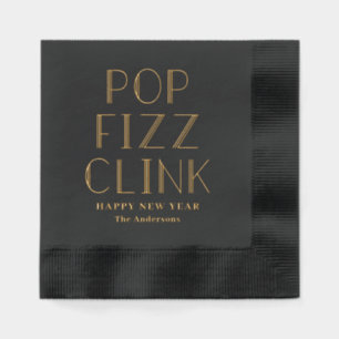 Serviettes Avec Dorure Pop Fizz Click Holiday Party Foil Stamped Naples