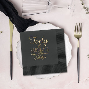 Serviettes Avec Dorure Quarante et fabuleux ! Fête du 40e anniversaire