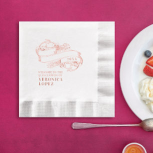 Serviettes Avec Dorure Quinceanera classique Festive élégante 15ème