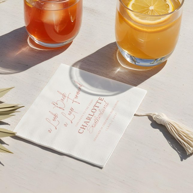 Serviettes Avec Dorure Regarder l'arrière du bond en avant Élégante fête  (Look Back Leap Forward Elegant Graduation Party Foil Napkins)