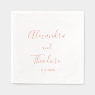 Serviettes Avec Dorure Rose Gold Foil Mariage personnalisé Cocktail