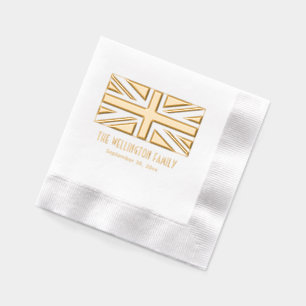 Serviettes Avec Dorure Royaume-Uni Drapeau Royaume-Uni Union Jack Nom Dat