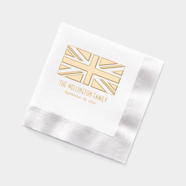 Serviettes Avec Dorure Royaume-Uni Drapeau Royaume-Uni Union Jack Nom Dat (Gauche)