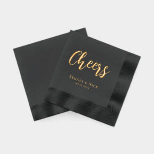 Serviettes Avec Dorure Salaire minimal moderne   Monogramme mariage