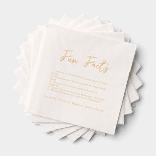 Serviettes Avec Dorure Script élégant Fun Facts Mariage