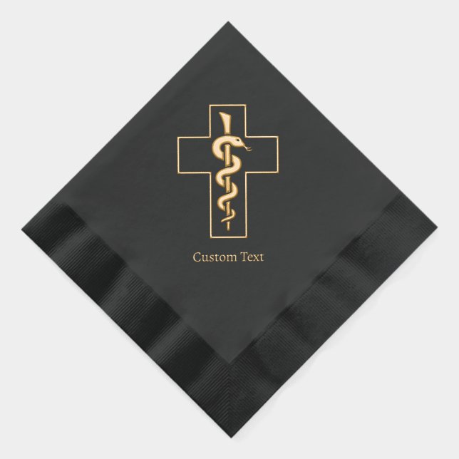 Serviettes Avec Dorure Serpent sur Croix (Droite)