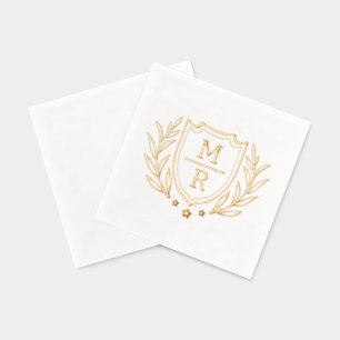 Serviettes Avec Dorure Serviettes à l'étampe Foil de style rétro à fleurs