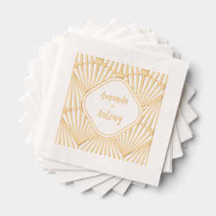 Serviettes Avec Dorure Serviettes empilées à l'huile dans le style art dé