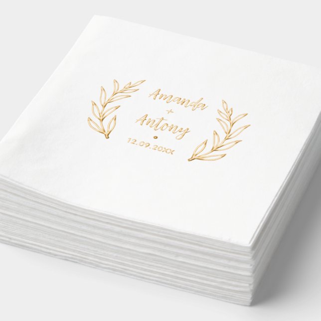 Serviettes Avec Dorure Serviettes empilées à l'huile dans un style rétro  (Détail)