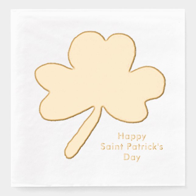 Serviettes Avec Dorure Shamrock de la Saint Patrick (Recto)