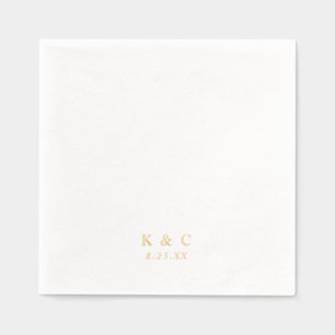 Serviettes Avec Dorure Simple Élégant Classe Mariage Moderne Or