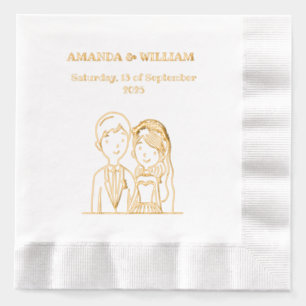 Serviettes Avec Dorure Simple illustration de conjoints de type dessin an