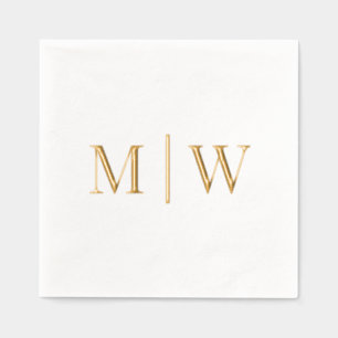 Serviettes Avec Dorure Simple Marié Épouse Mariage 2 Monogramme Initial V