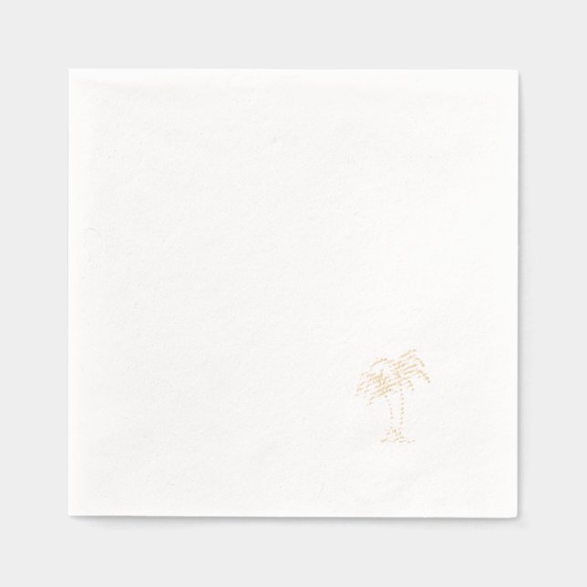 Serviettes Avec Dorure Simple Palmier en feuille d'or Générique (Recto)