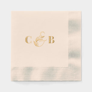 Serviettes Avec Dorure Simplement Splendid Couple Initiales Mariage Napki