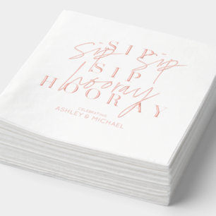 Serviettes Avec Dorure Sip Sip Hooray Modern Engagement Party Rose Gold