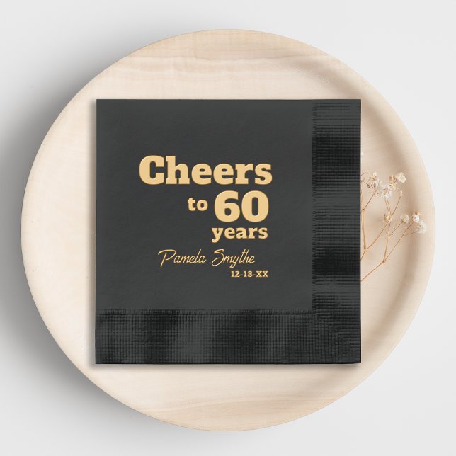 Serviettes Avec Dorure Soirée élégante à 60 ans 60e anniversaire (Créateur téléchargé)