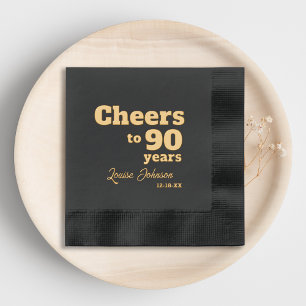 Serviettes Avec Dorure Soirée élégante à 90 ans 90ème anniversaire