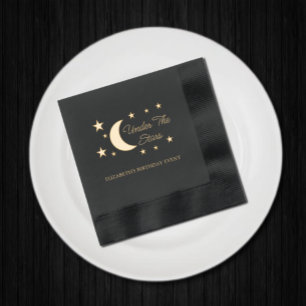 Serviettes Avec Dorure Sous les étoiles Anniversaire