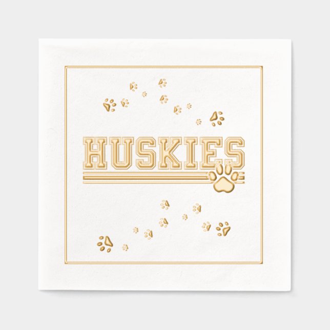 Serviettes Avec Dorure Sports Huskies  (Recto)
