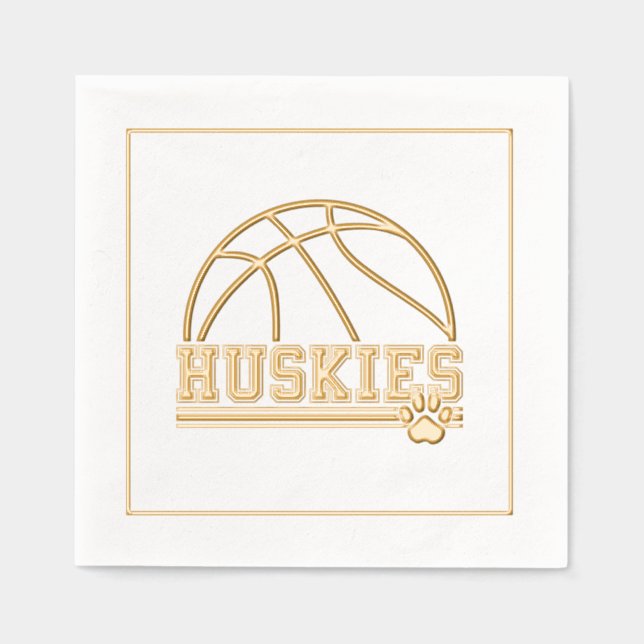 Serviettes Avec Dorure Sports Huskies  (Recto)