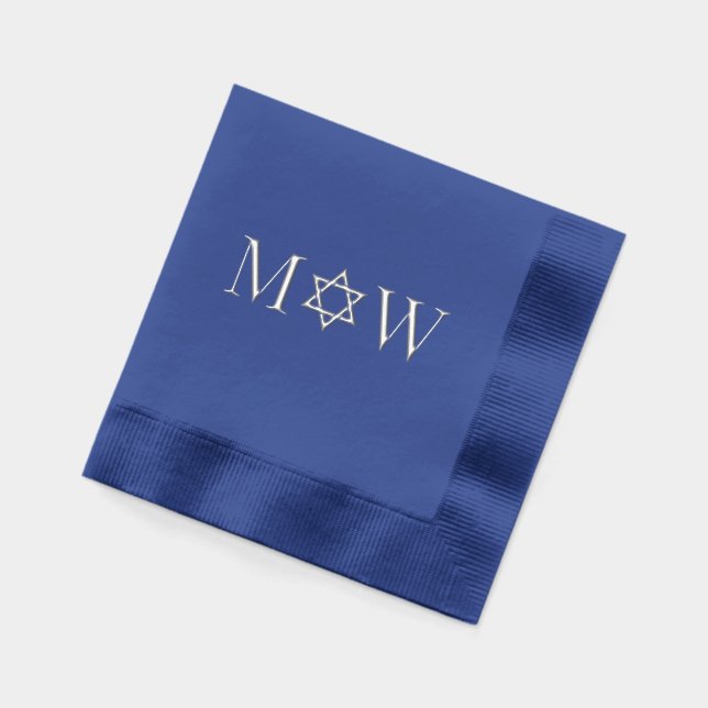 Serviettes Avec Dorure Star de David Bride Groom Mariage 2 Init Monogramm (Gauche)