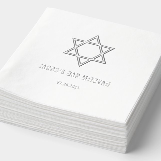 Serviettes Avec Dorure Star moderne de David Bar Mitzvah Silver (Détail)