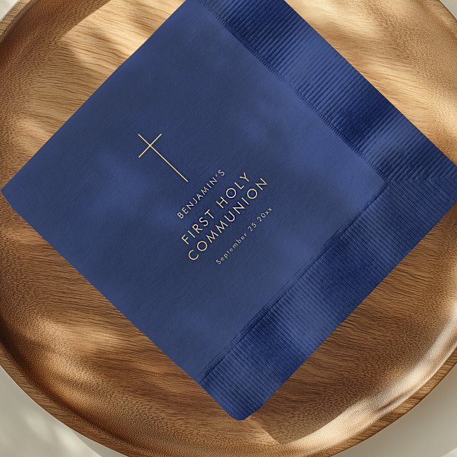 Serviettes Avec Dorure Texte simple Croix première sainte communion (Créateur téléchargé)