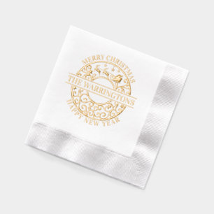 Serviettes Avec Dorure Traîneau de Noël de Père Noël Filigrane dentelé No