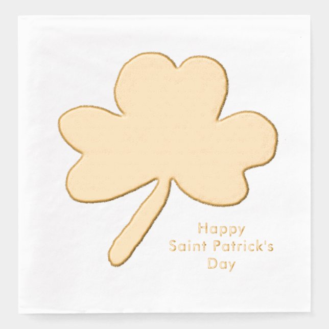 Serviettes Avec Dorure Trèfle de la Saint-Patrick  (Recto)