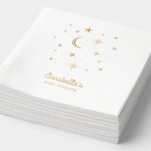 Serviettes Avec Dorure Twinkle Little Star Gold Baby shower