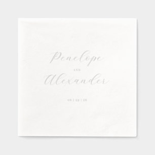 Serviettes Avec Dorure Typographie grise élégante