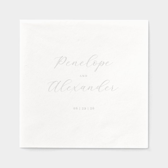 Serviettes Avec Dorure Typographie grise élégante (Recto)