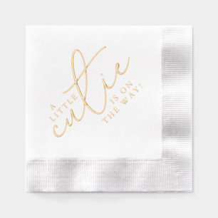 Serviettes Avec Dorure Un petit amour arrive Bébé orange Shower de Fille 